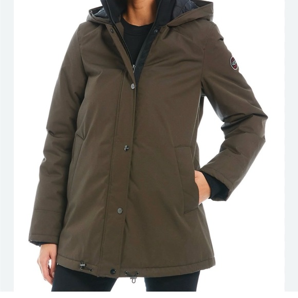 Ugg Bernice parka NWT olive green black interior & black fur on hood - Picture 15 of 16